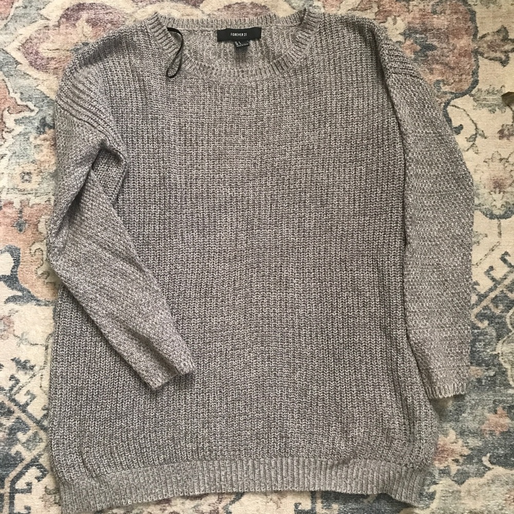 Forever 21 Women's Crewneck Sweater in Heather Taupe